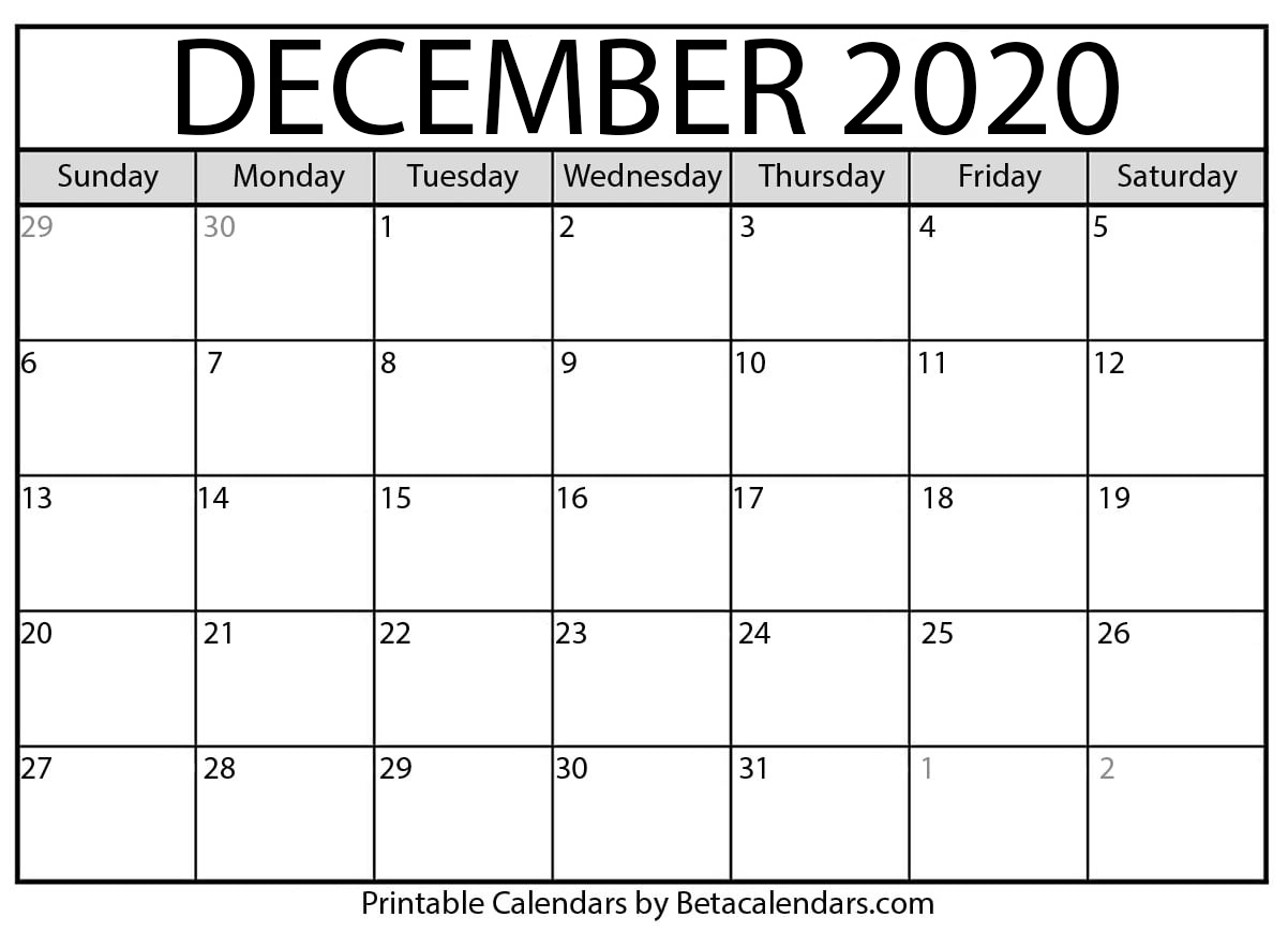 Printable December 2020 Calendar Apache Openoffice Templates