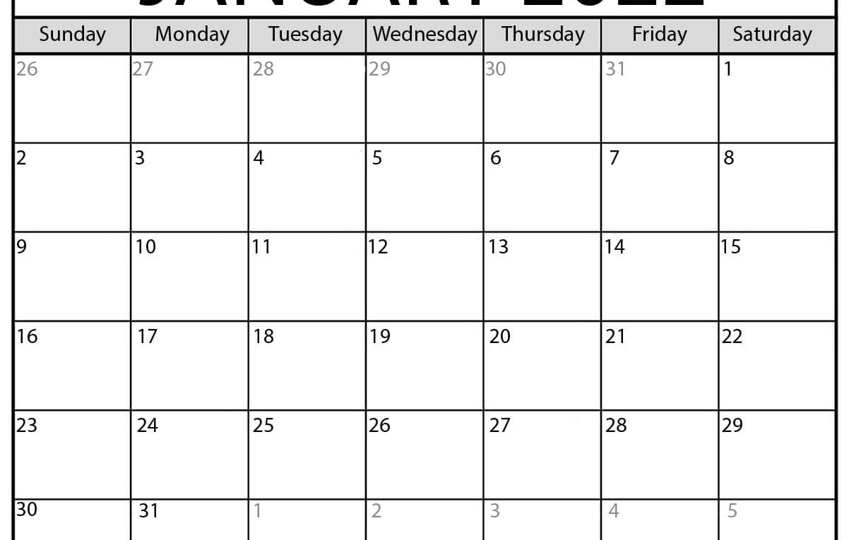December 2023 January 2022 Calendar PNG