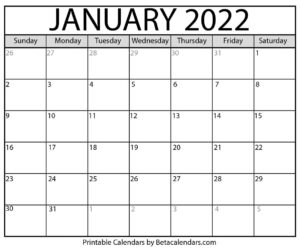 January-2022-Calendar
