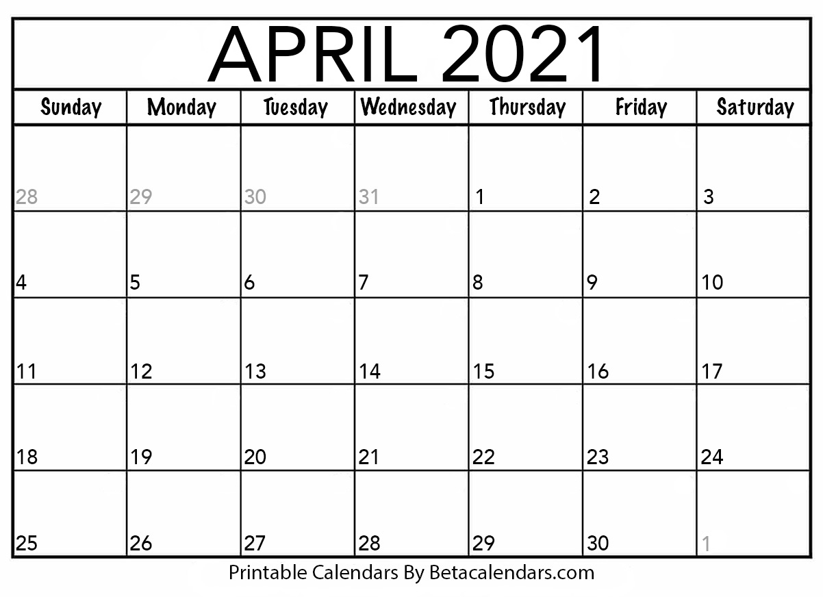 Featured image of post April 2021 Calendar Printable Free - Blank, editable and easy to print.