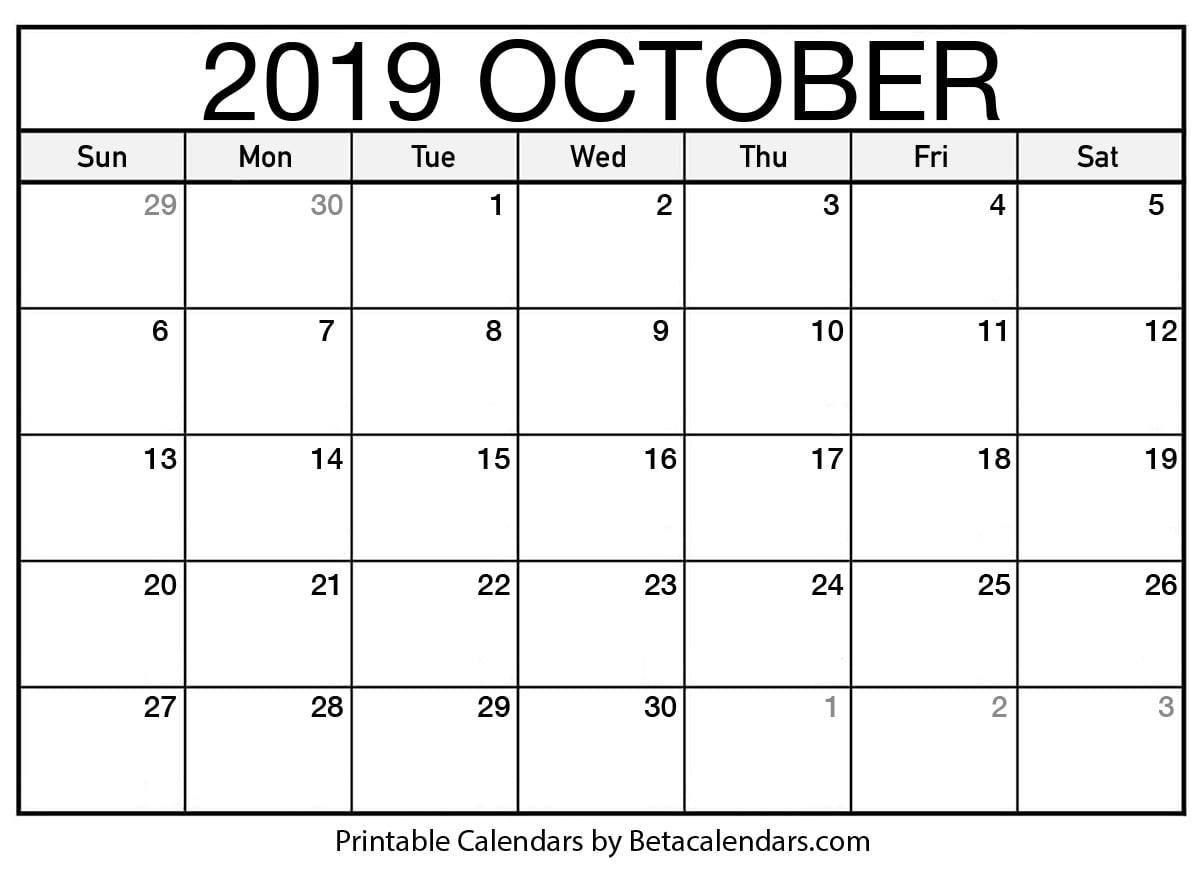 October 2019 Calendar With Holidays India