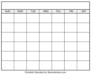 Blank Calendar Printable