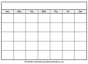 Printable Blank Calendar