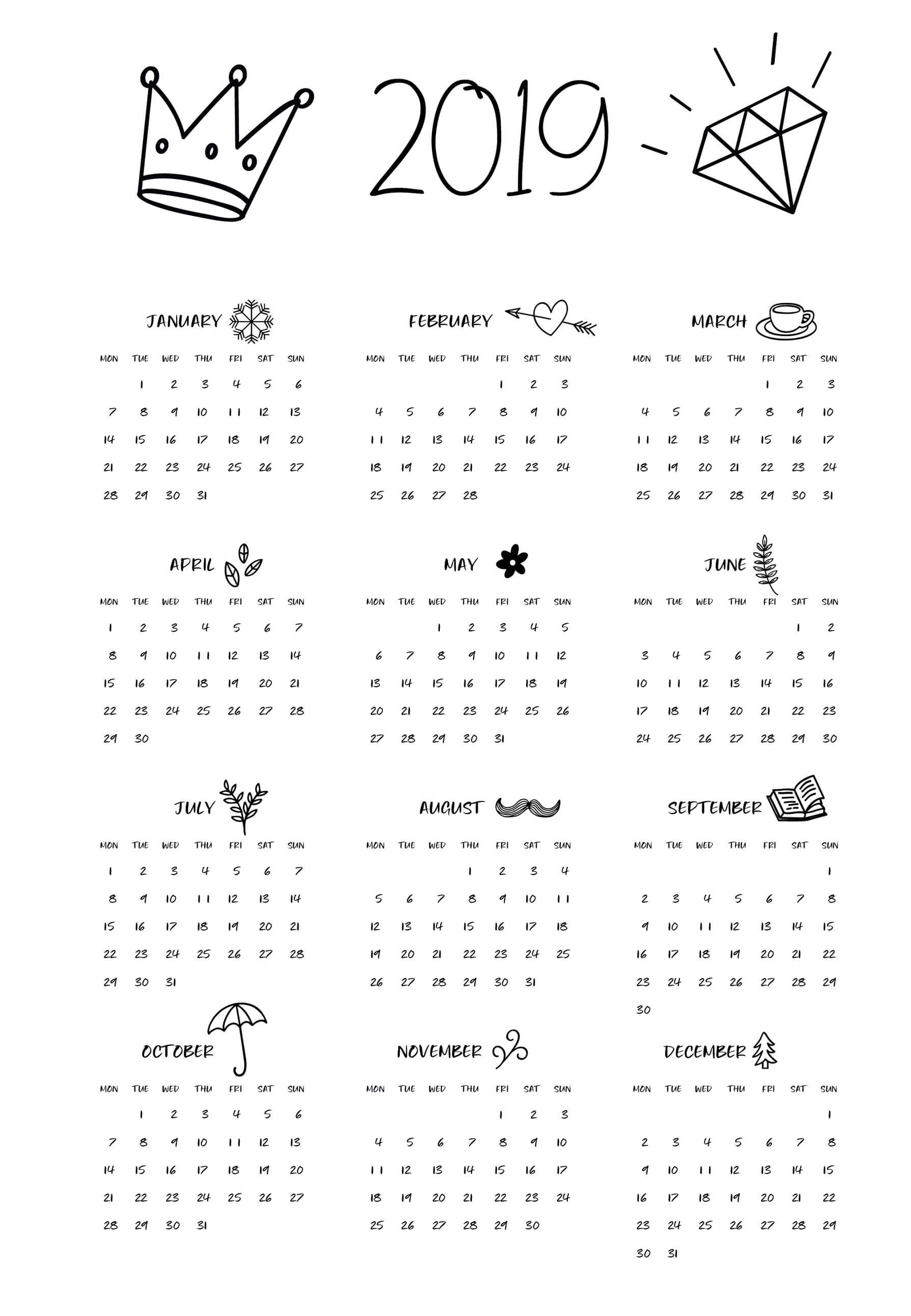 2019 Calendar Templates And Images