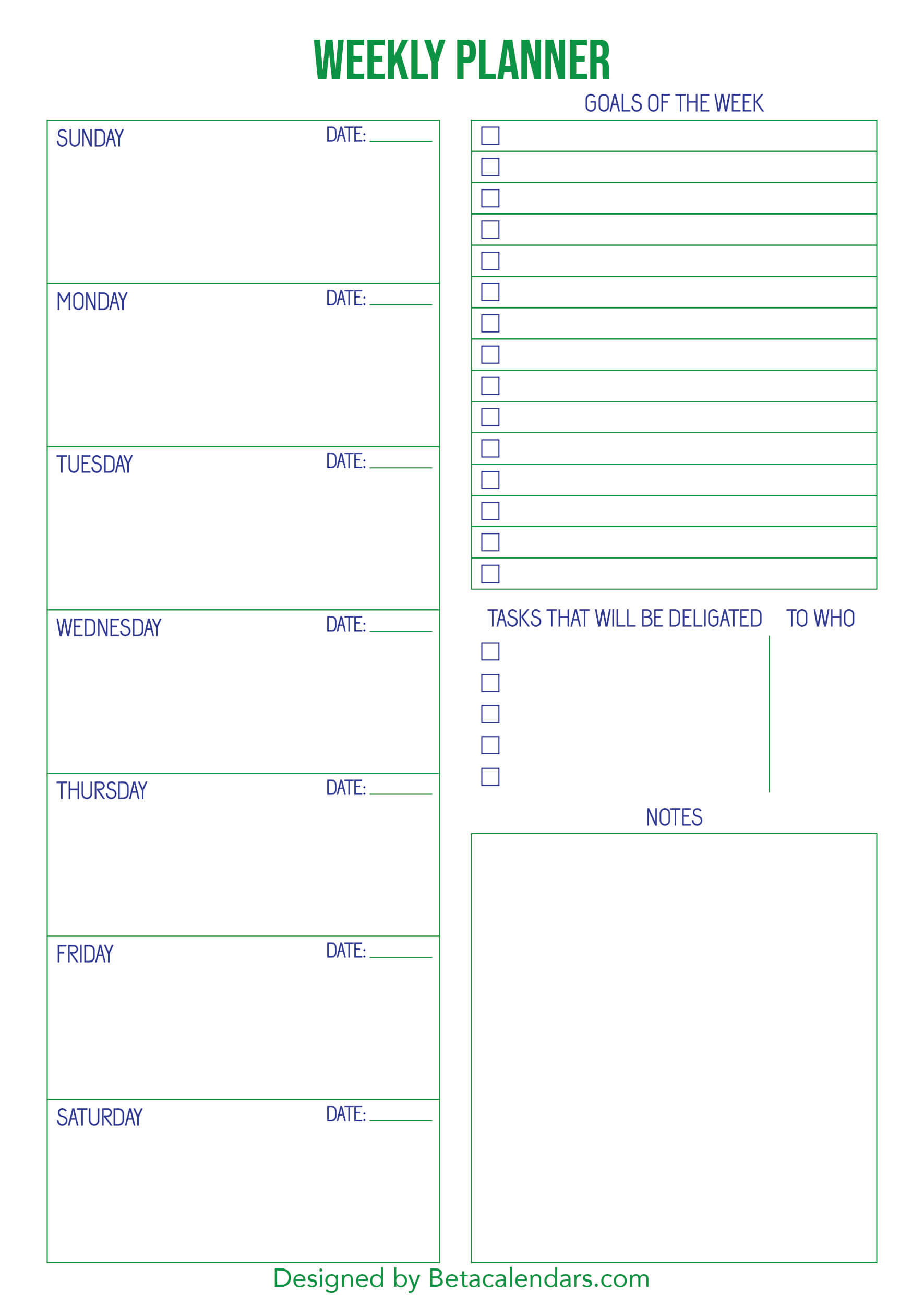 Free Weekly Planner