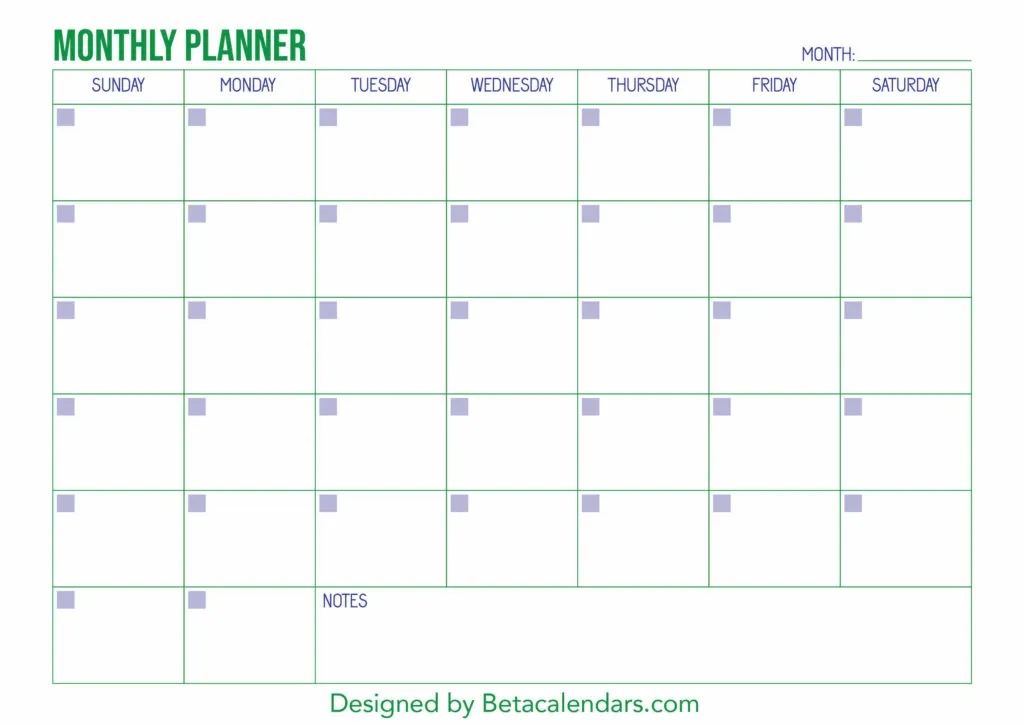 Free Printable Monthly Planner Templates