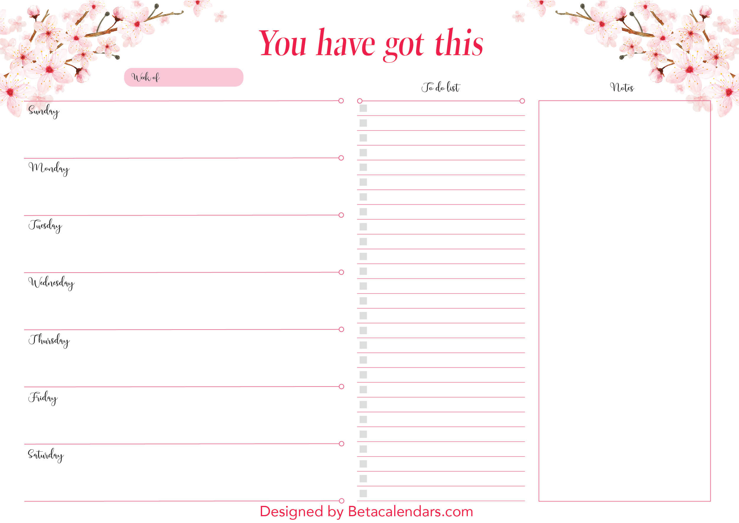 Printable Weekly Planner