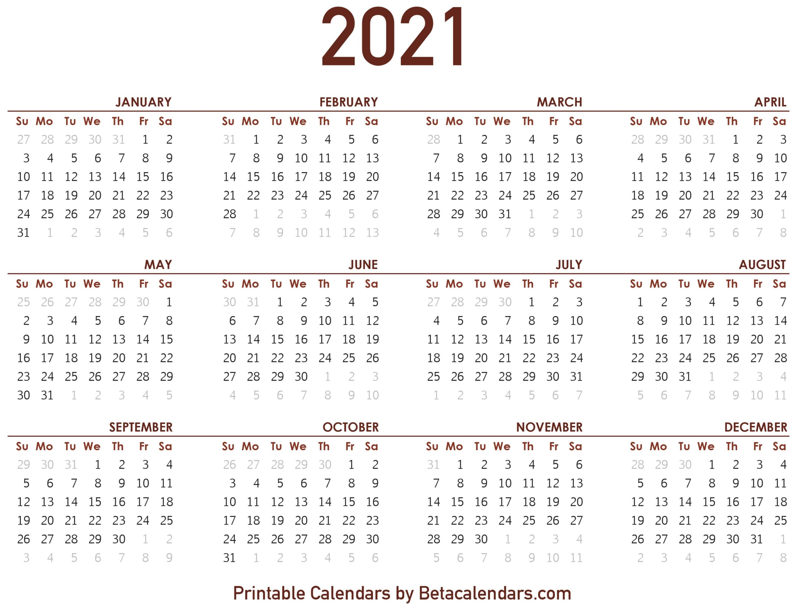 2021 Calendar Beta Calendars