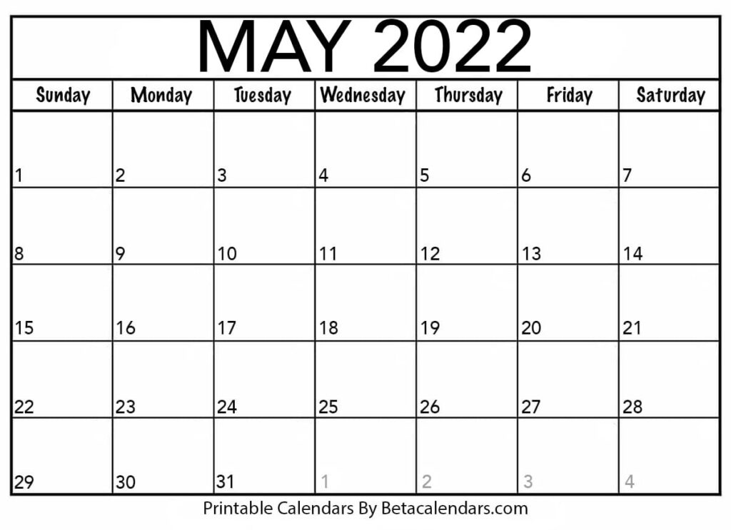 May 22 Printable Calendar Printable Word Searches