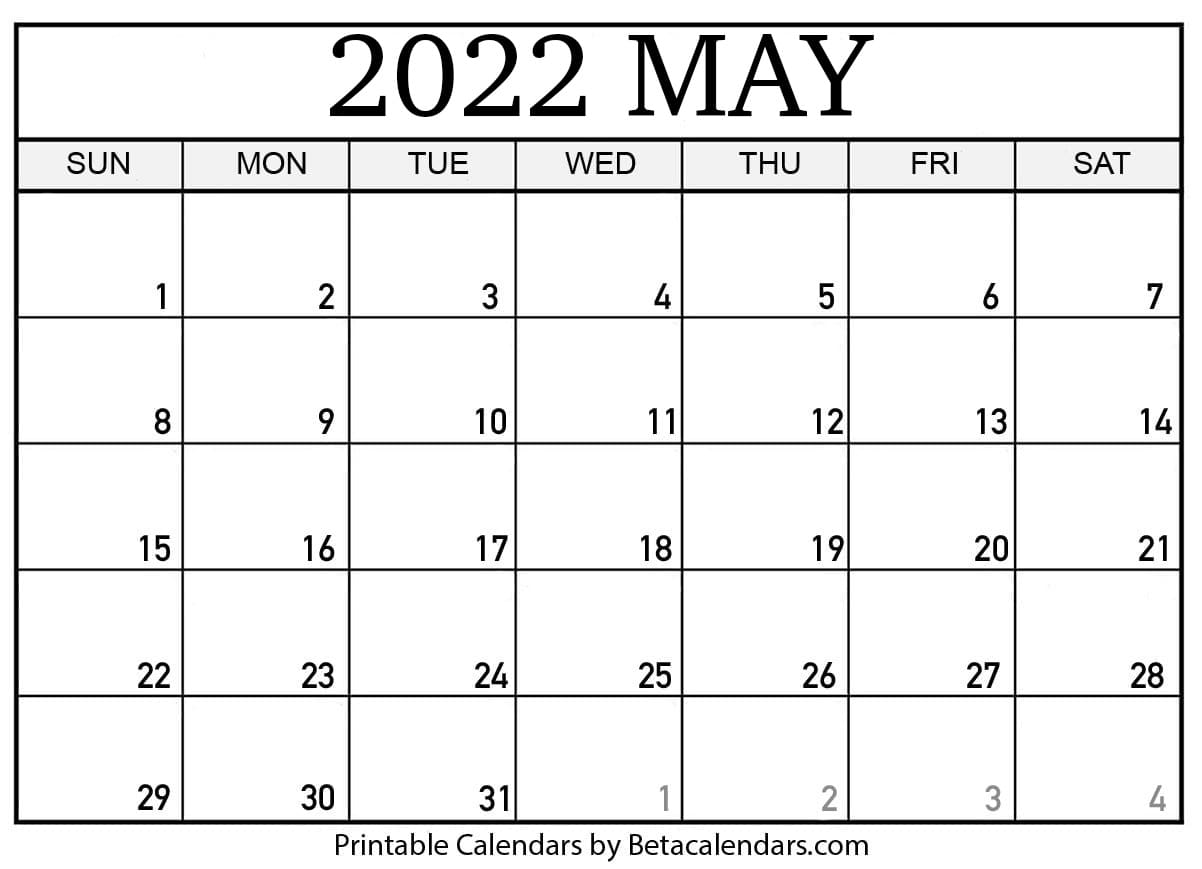 May 2022 Calendar Mothers Day Free Printable May 2022 Calendar