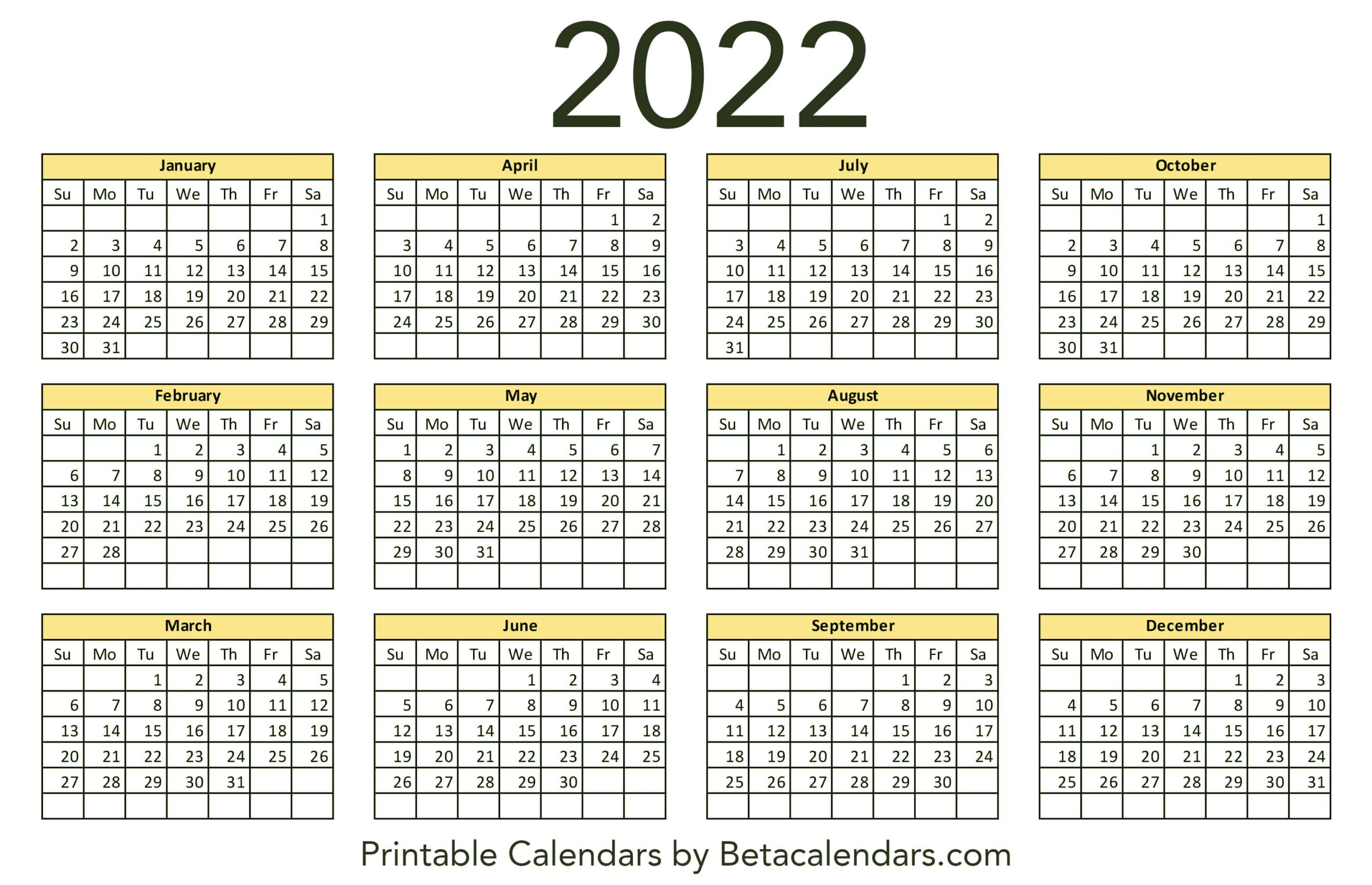 36+ Free Printable Printable 2022 Calendar With Federal Holidays Images