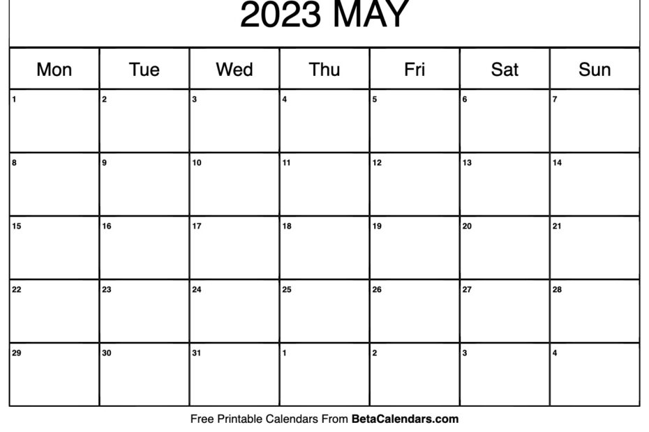 May 2023 Calendar