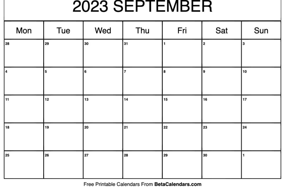 September 2023 Calendar