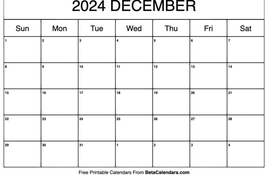 December 2024 Calendar