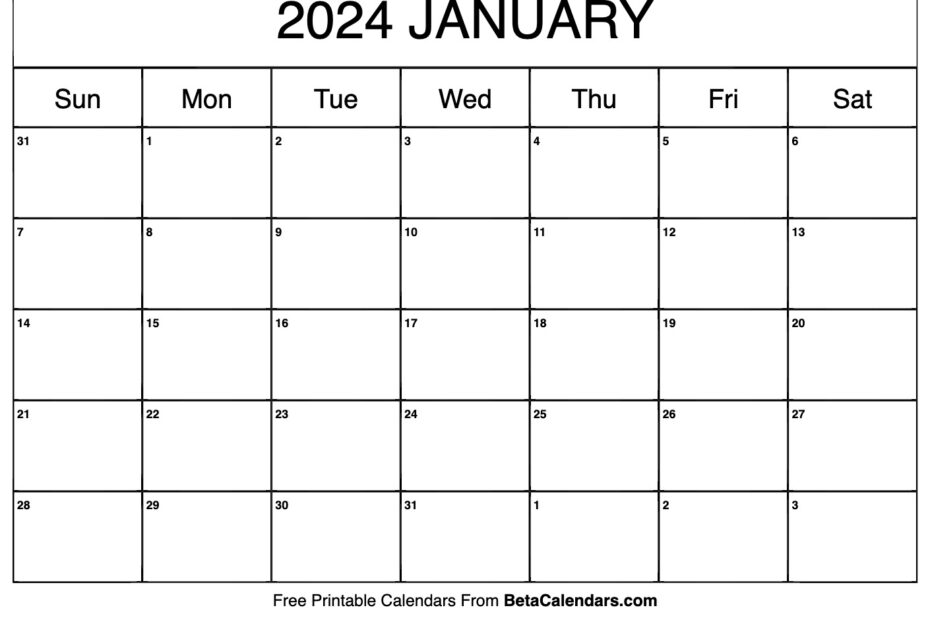 January 2024 Calendar