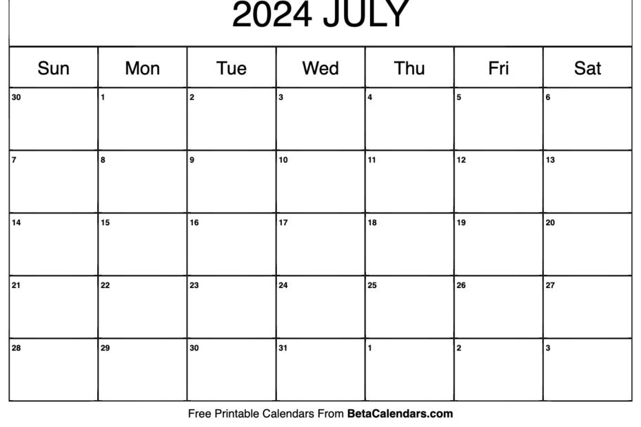 July 2024 Calendar