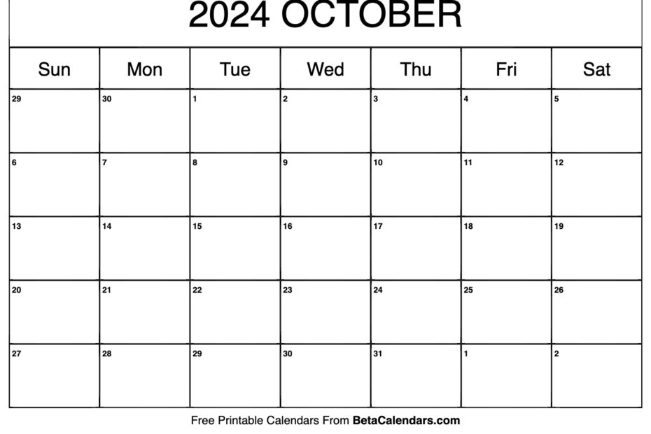 October 2024 Calendar