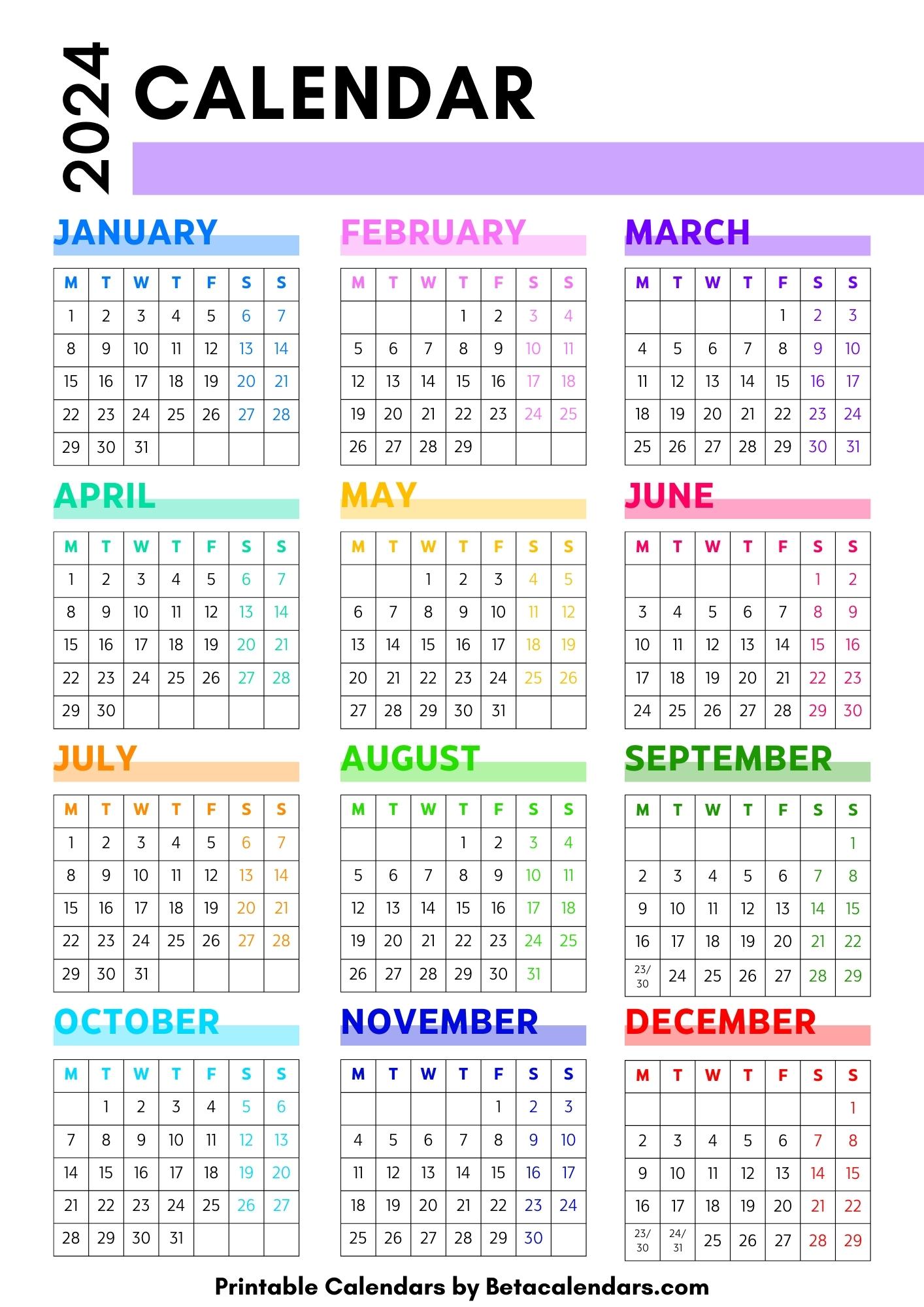 Printable Calendar 2024